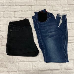 2pc Maternity bundle, shorts and pants S size